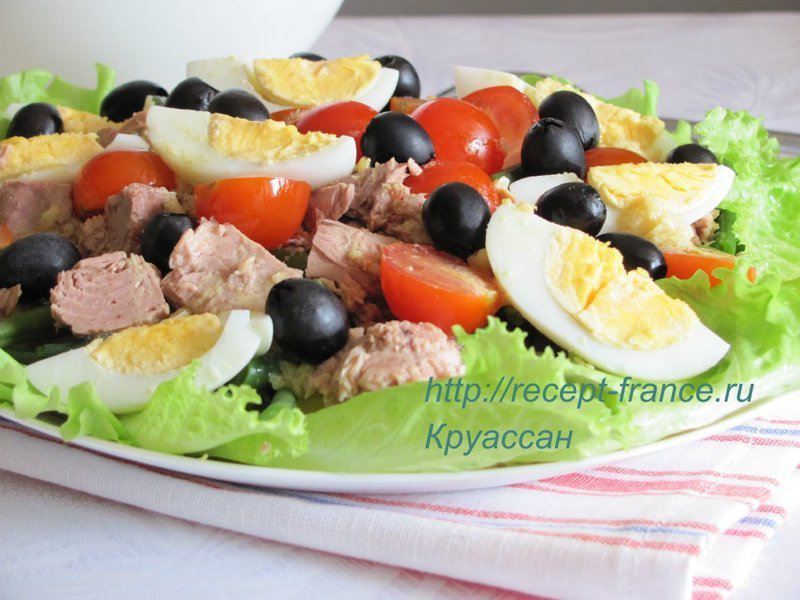 Салат "Нисуаз" салат, салат с тунцом., французский салат
