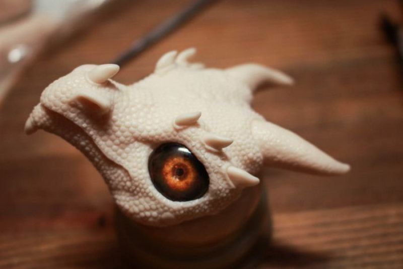 Создание головы дракона из полимерной глины