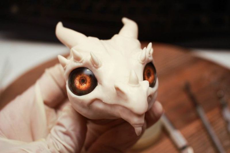 Голова дракона из полимерной глины своими руками 