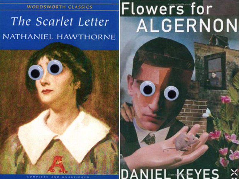 Обложки книг с игрушечными глазами
