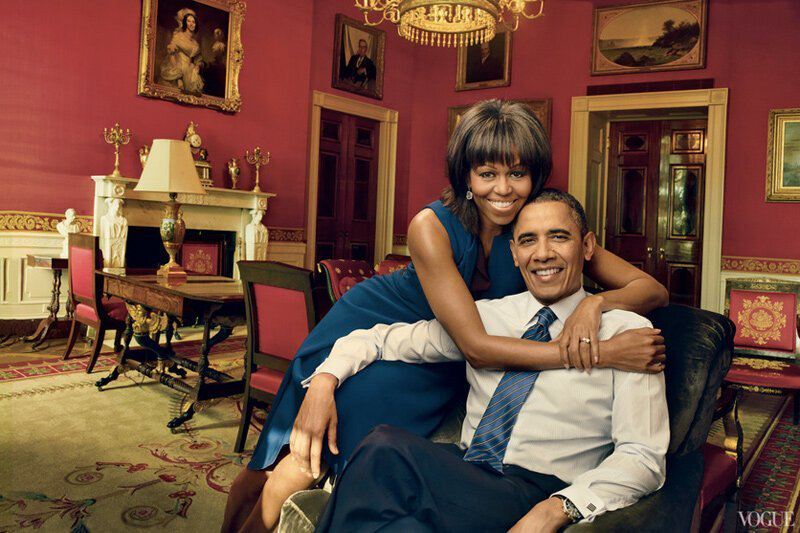Взгляд на фото Энни Лейбовиц, Барак Обама с супругой