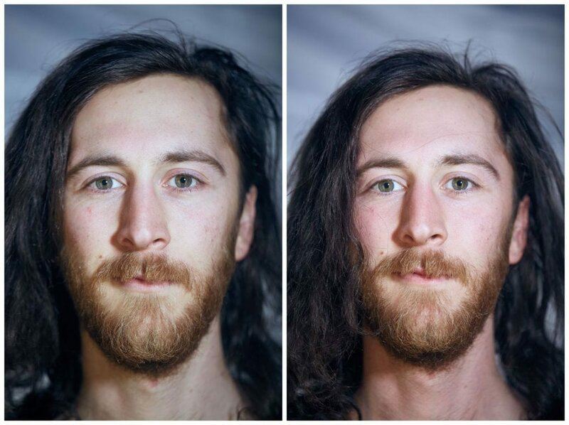 Фотограф сравнил, как выглядят лица людей, когда они позируют