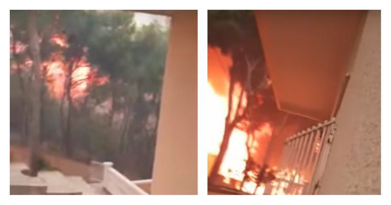 Грек успел снять пожар, охвативший его дом: видео