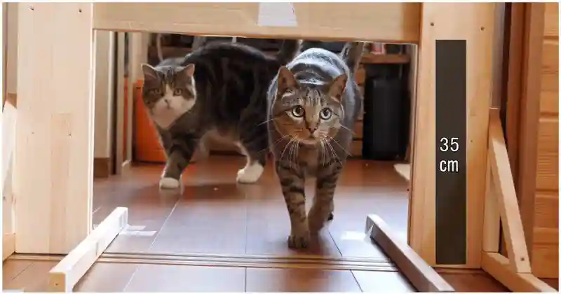 Насколько узкую щель способны преодолеть домашние коты?