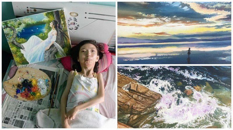 Парализованная китаянка нашла свое призвание в живописи
